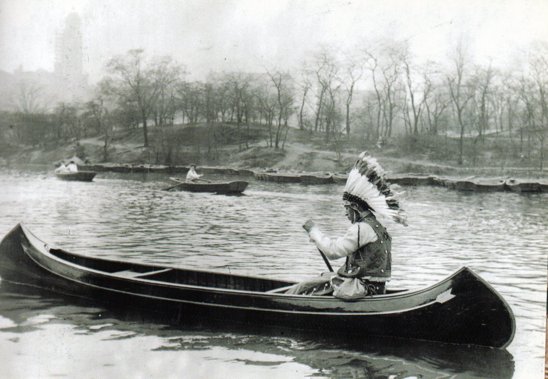 An Iroquois Indian canoes in Central Park | Ephemeral New York